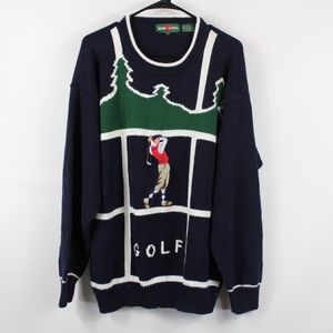 Vintage 90s MARC LEWIS Mens Medium Golf Sweater